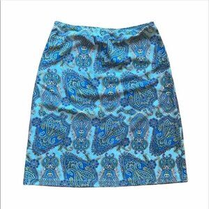 Wrapper brand women’s skirt paisley boho teal blue green unsized one size